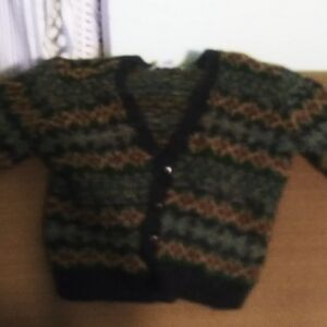 Women's  Fall Themed wool Cardigan by Milano In Size Small